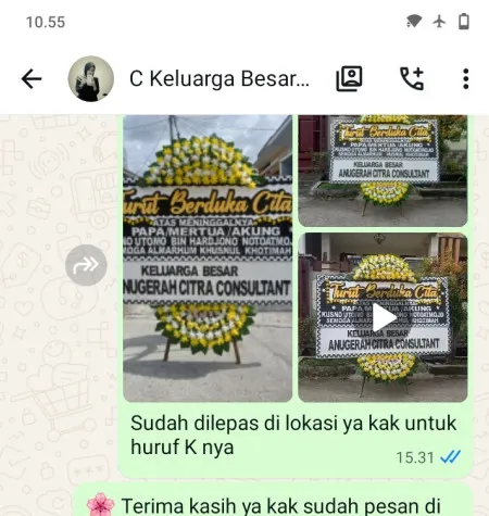 Pengiriman Papan Bunga Duka Leran Sluke